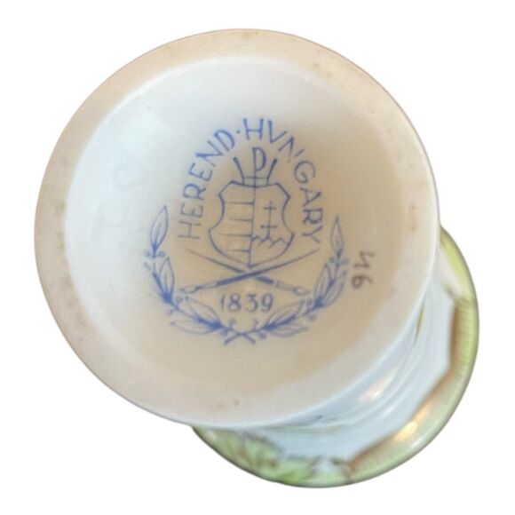 Vintage Herend Hungary Queen Victoria Hand Painted Porcelain Bud Vase 2.5" - Picture 6 of 6